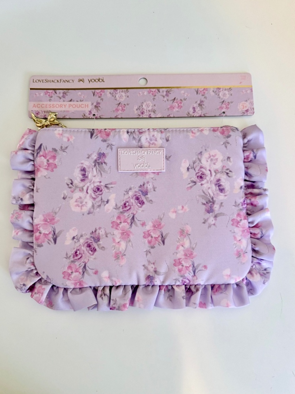 Loveshackfancy x Target Yoobi Accessory Pouch in Purple Floral NWT